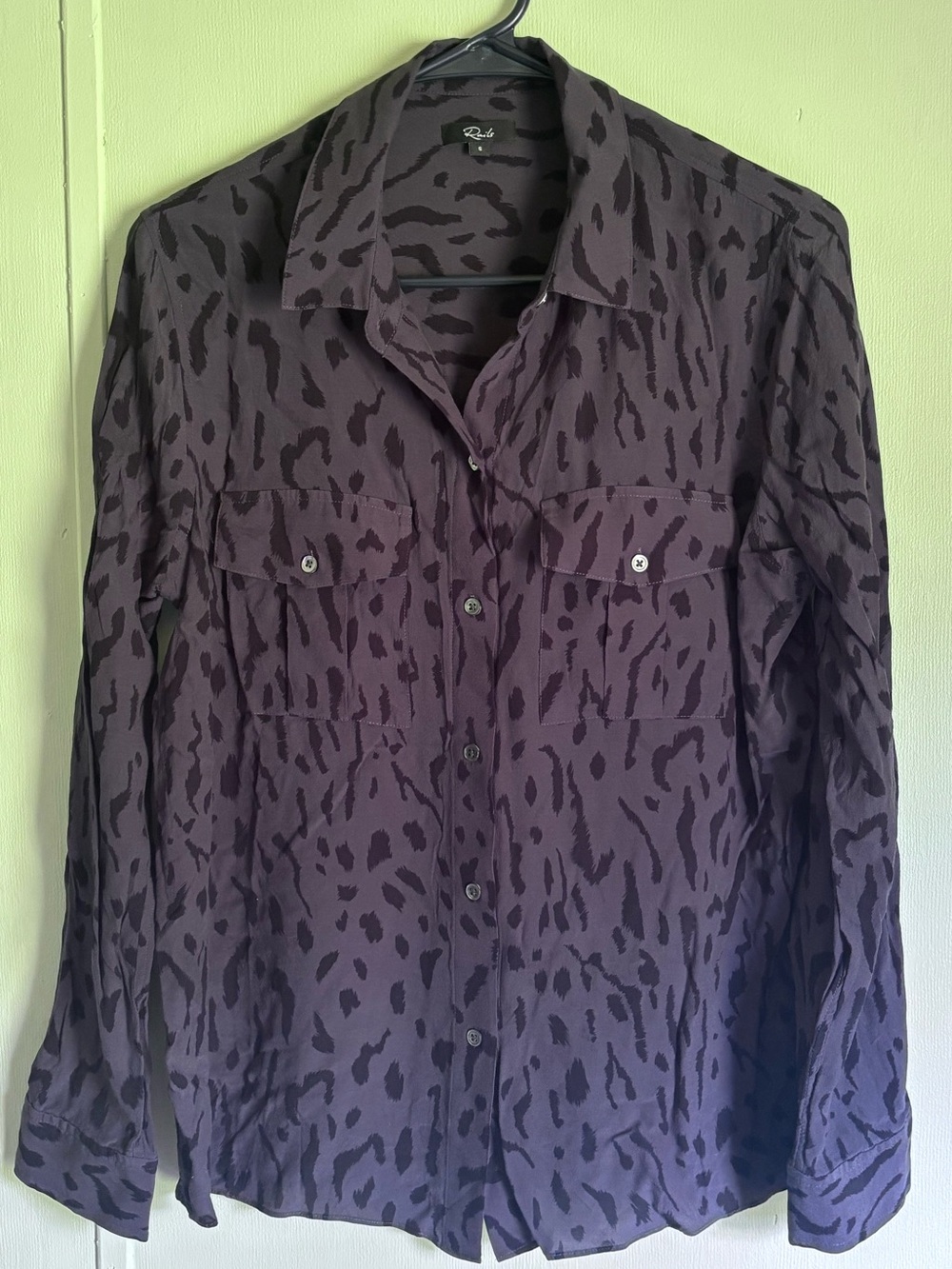 Rails Rhett Ash Cheetah Animal Print Button Down Shirt S